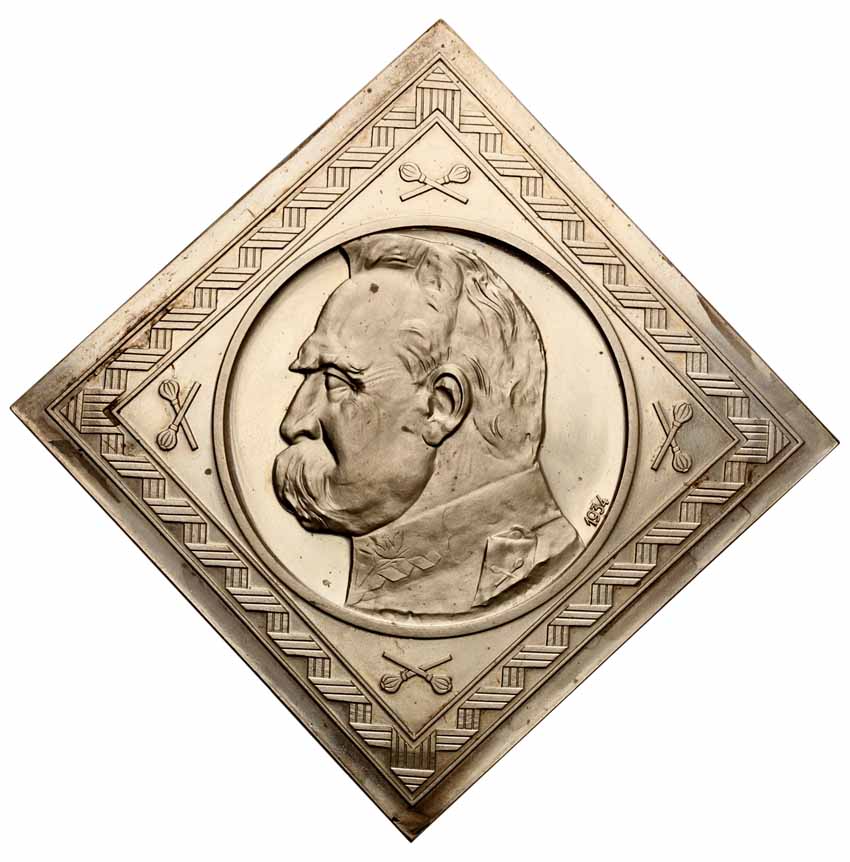 II RP 10 złotych 1934 Piłsudski, orzeł strzelecki, klipa, PRÓBA, srebro z kolekcji Włodzimierza Głuchowskiego